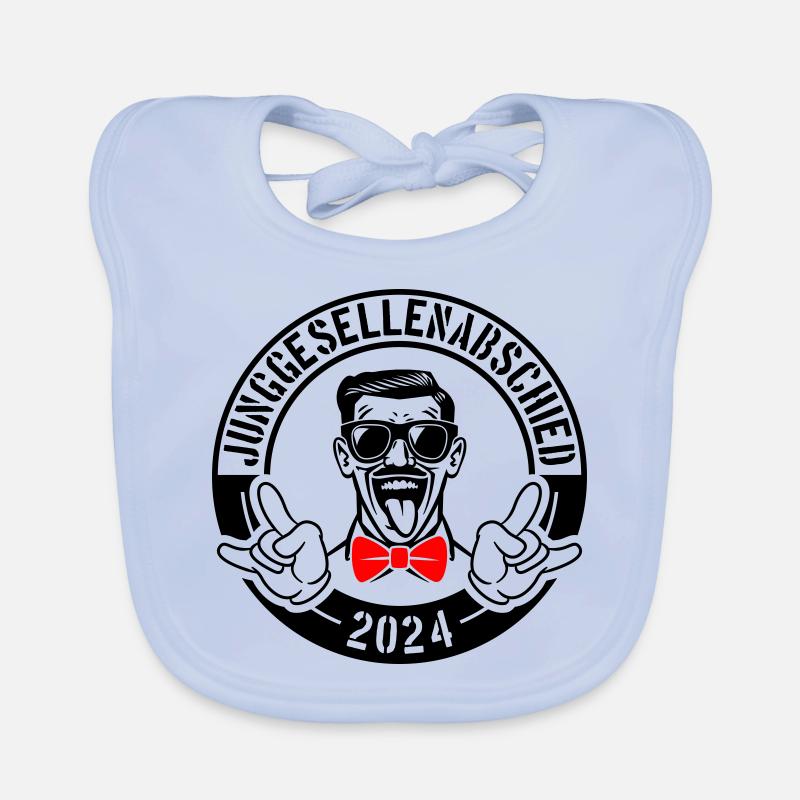 Junggesellenabschied 2024 - Baby Bio-Lätzchen - sky Blue