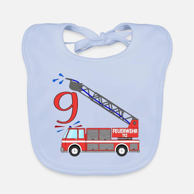 Camion de pompiers 9e anniversaire Bavoir bio Bébé