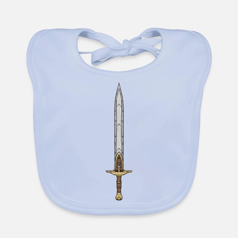 Épée de gladiateur - Bavoir bio Bébé - bleu ciel