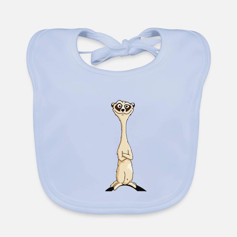 freches Comic Erdmännchen verwegen lässig Geschenk - Baby Bio-Lätzchen - sky Blue