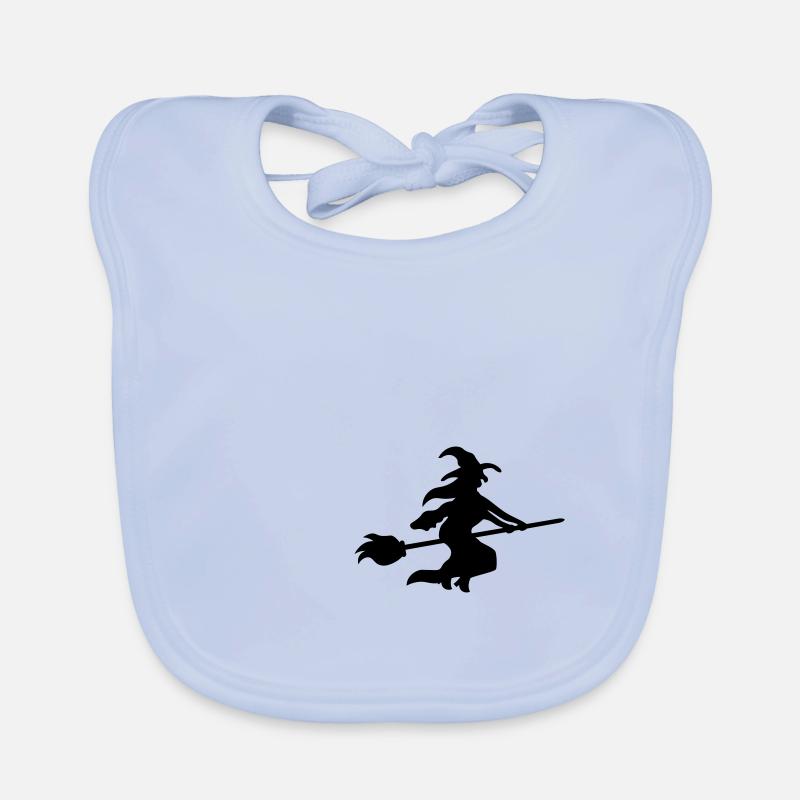 Witch on broom - Halloween Organic Baby Bibs
