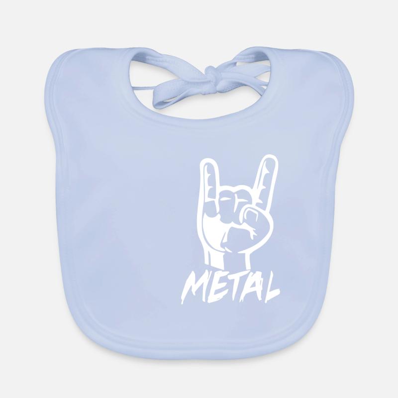 métal - Bavoir bio Bébé - bleu ciel
