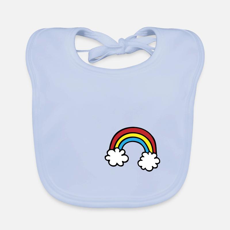 Regenbogen zwei Wolken / rainbow two clouds Baby Bio-Lätzchen