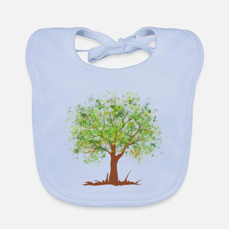 Summer green tree Organic Baby Bibs