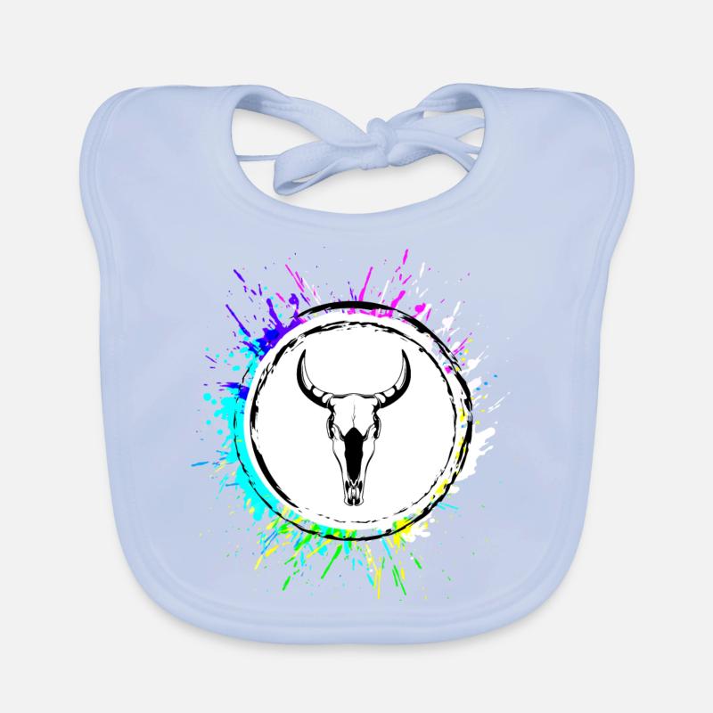 Cow Bull Skull Organic Baby Bibs