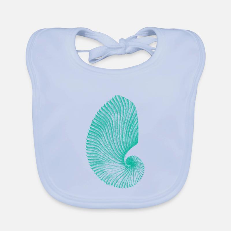 Teal Abstract Snail Pattern Organic Baby Bibs