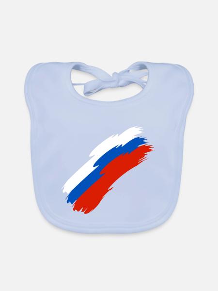 Russland Fahne Farben - Baby Bio-Lätzchen - sky Blue