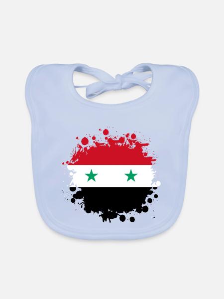 Syrien Flaggen Klecks - Baby Bio-Lätzchen - sky Blue - Vorne