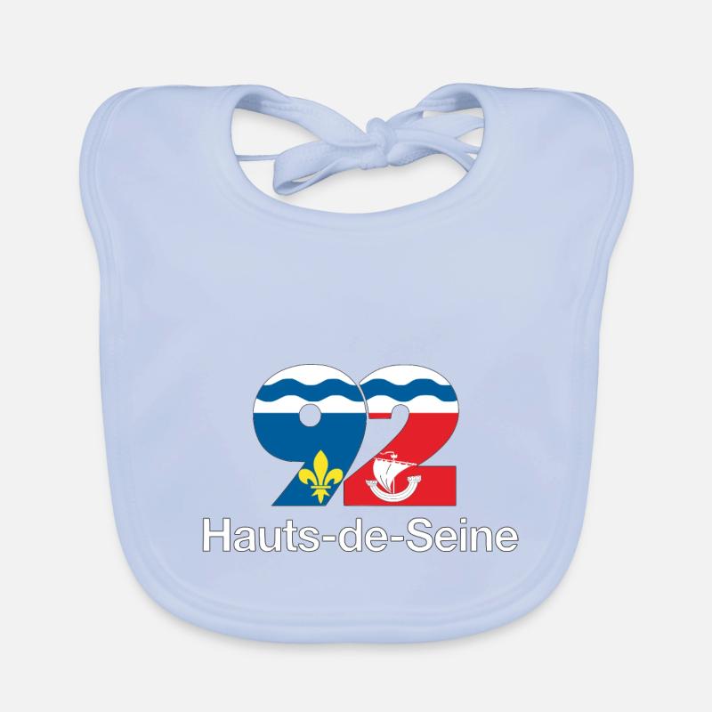 Hauts de seine - Bavoir bio Bébé - bleu ciel