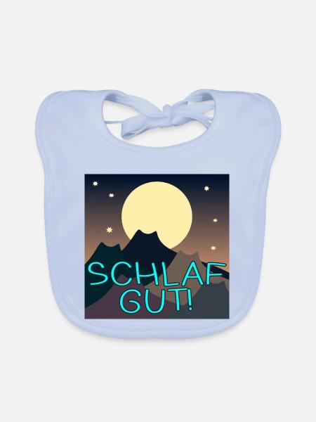 Vollmond Katzen - Baby Bio-Lätzchen - sky Blue - Vorne