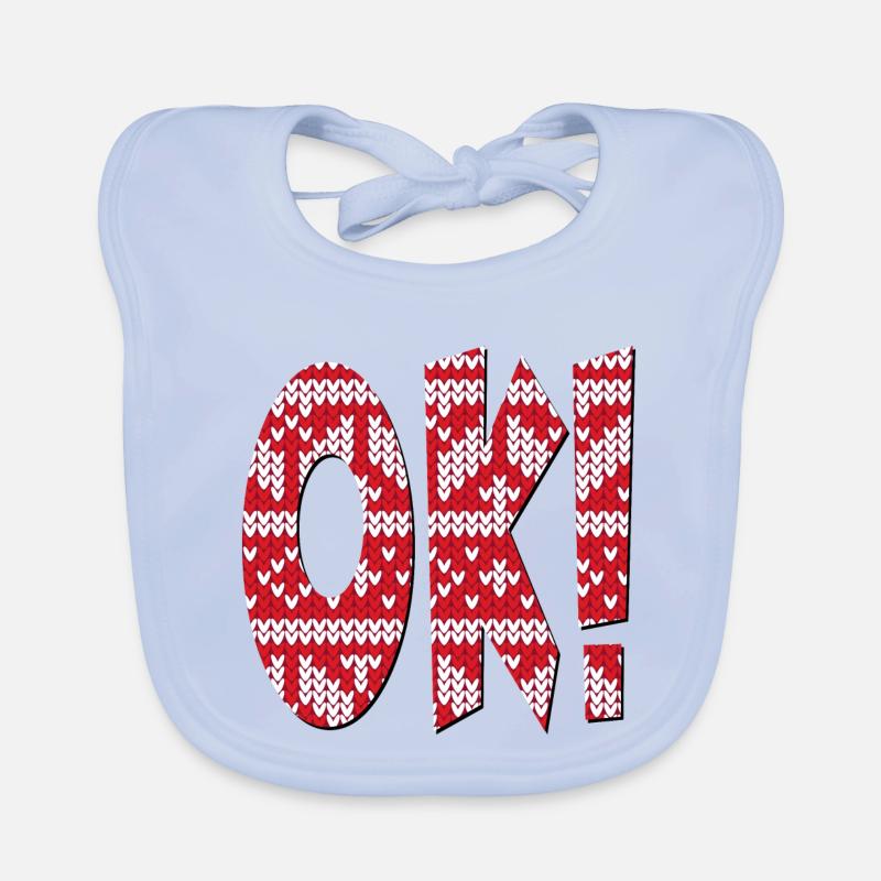 STRICKMUSTER OK - ZUSTIMMUNG SPRÜCHE Baby Bio-Lätzchen