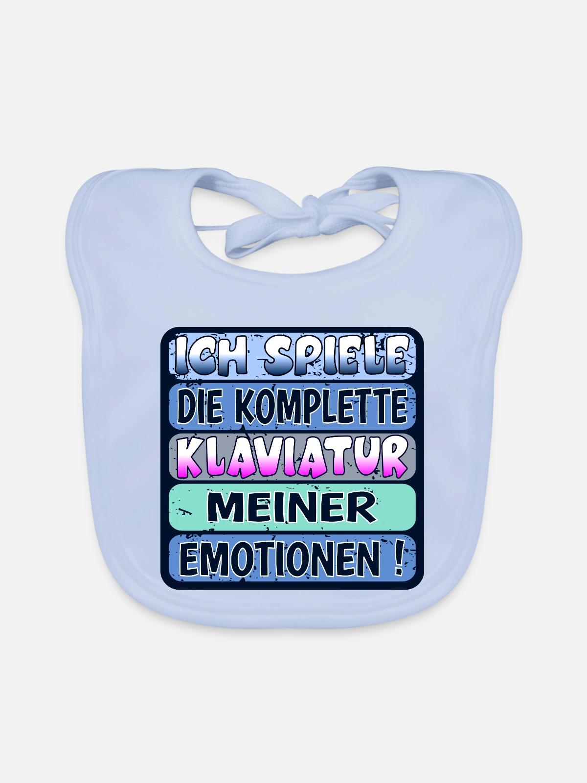 EMOTIONEN ZEIGEN - Baby Bio-Lätzchen - sky Blue - Vorne
