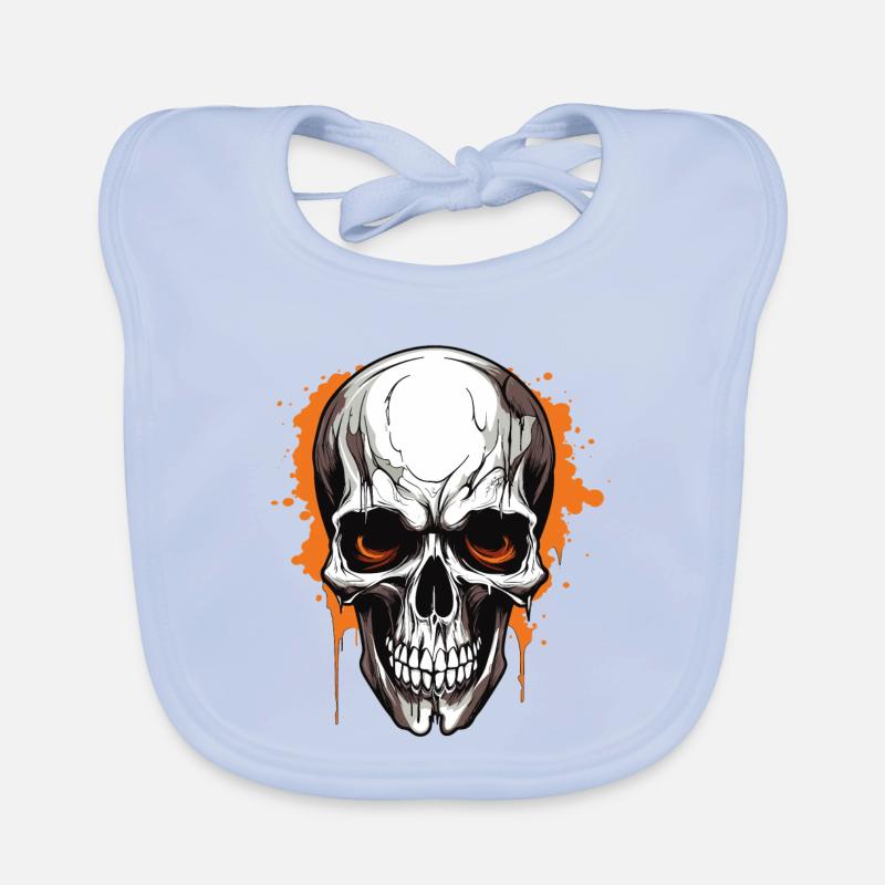 Orange Skull Splash Gothic Bavoir bio Bébé