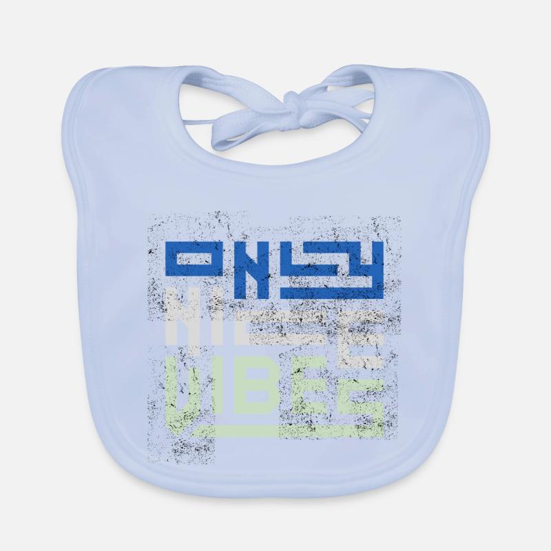 Only Nice Vibes Distressed Typography Baby Bio-Lätzchen