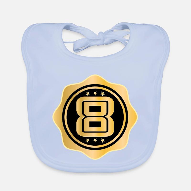 8th Birthday - Eight-Year-Old Organic Baby Bibs