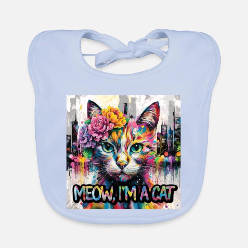 Kunstvolle Katze Version 2 Baby Bio-Lätzchen