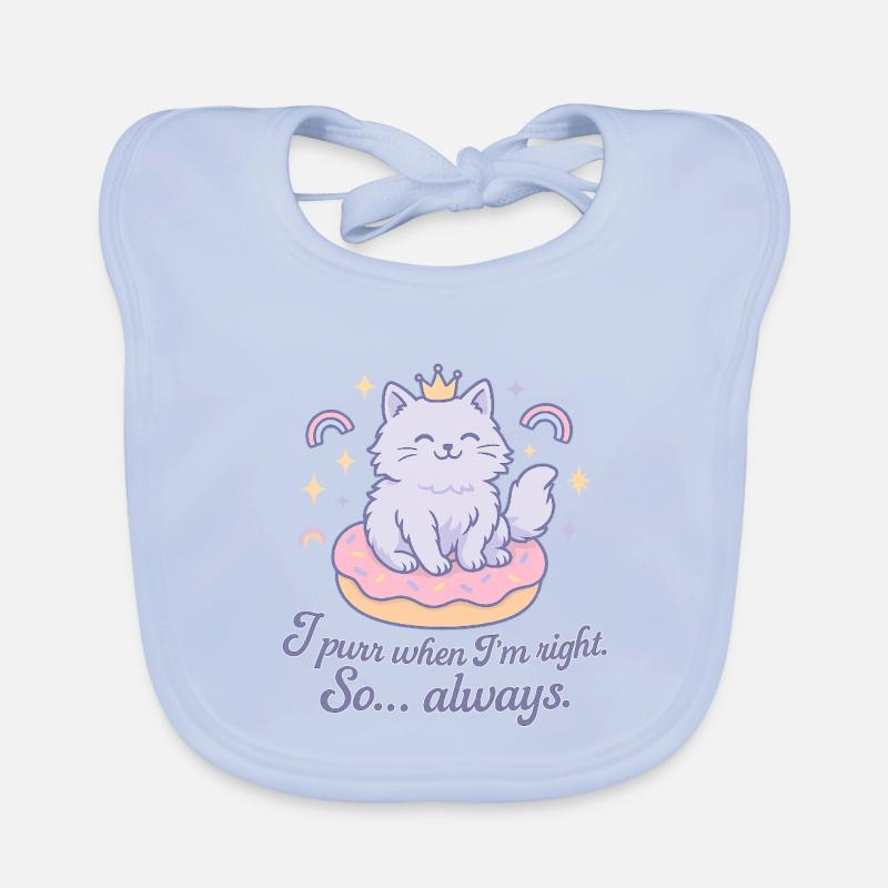 Purrende Katzenqueen - I purr when I'm right Organic Baby Bibs