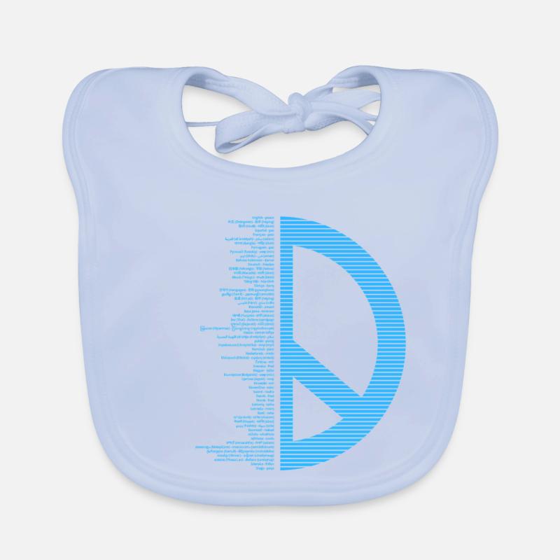 Pacifica - Paix - Bavoir bio Bébé - bleu ciel