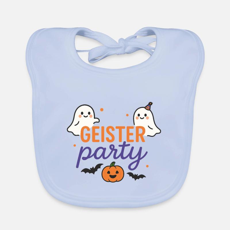 Halloween Ghosts Party Design Organic Baby Bibs