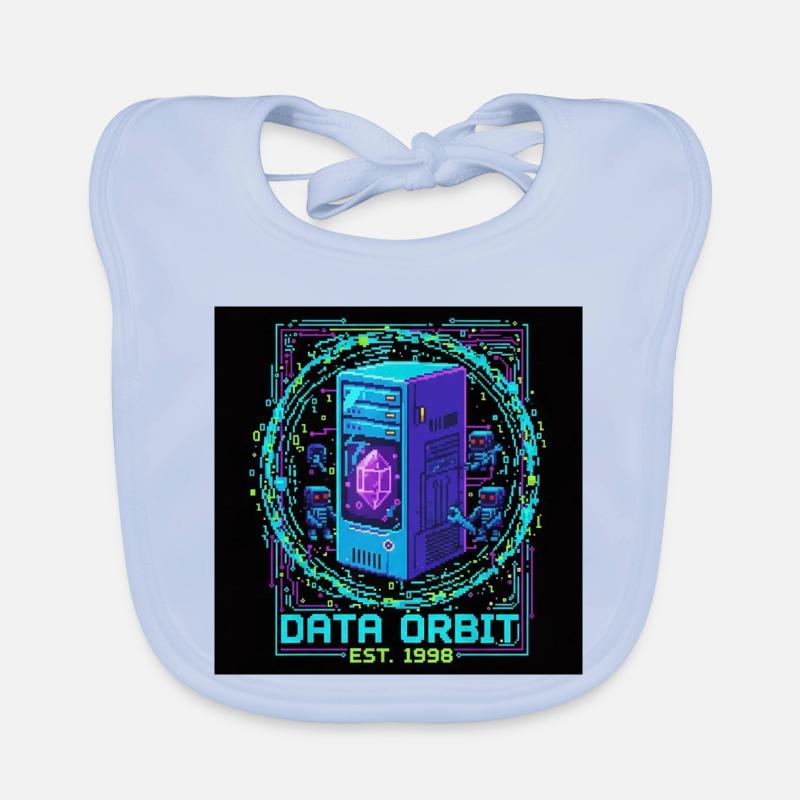 Data Orbit Neon Computer Organic Baby Bibs