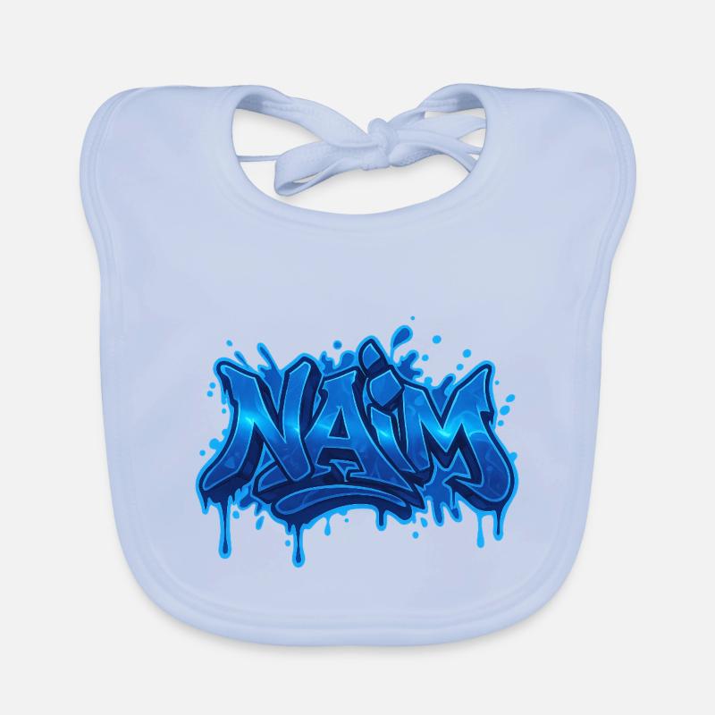 Graffiti NAIM Name Gift Ideal Printable On Organic Baby Bibs