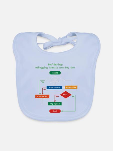 Bouldering: Debugging Gravity Nerd Design - Baby Bio-Lätzchen - sky Blue
