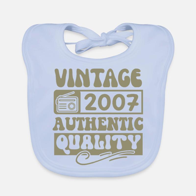 Authentic 2007 Millésime 2007 - Vintage 2007 Rétro Bavoir bio Bébé