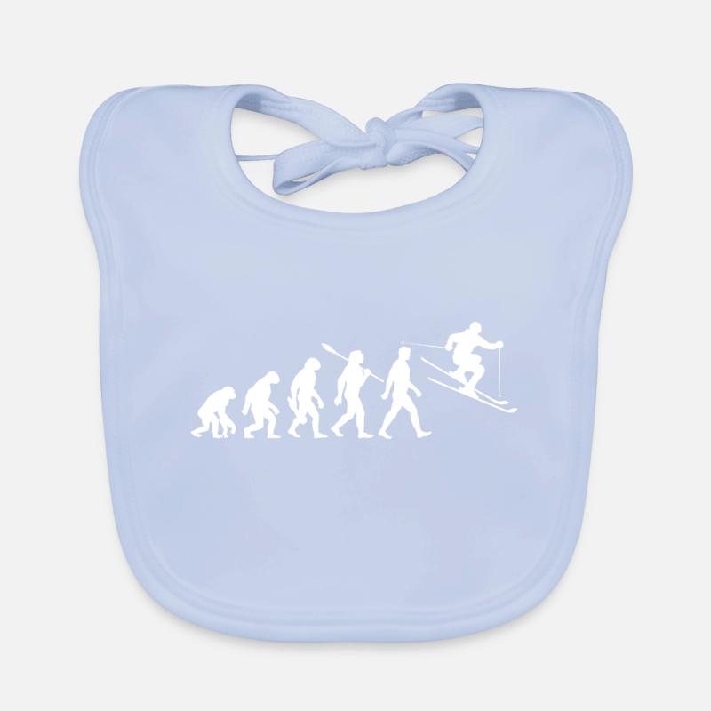Evolution - Skifahren - Ski - Wintersport Baby Bio-Lätzchen