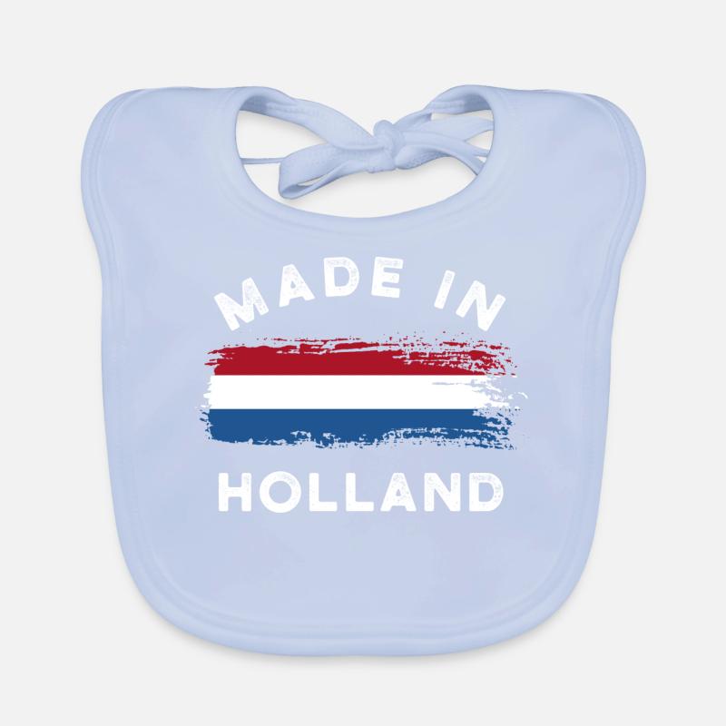 Fabriqué en Hollande - Drapeau des Pays-Bas Bavoir bio Bébé