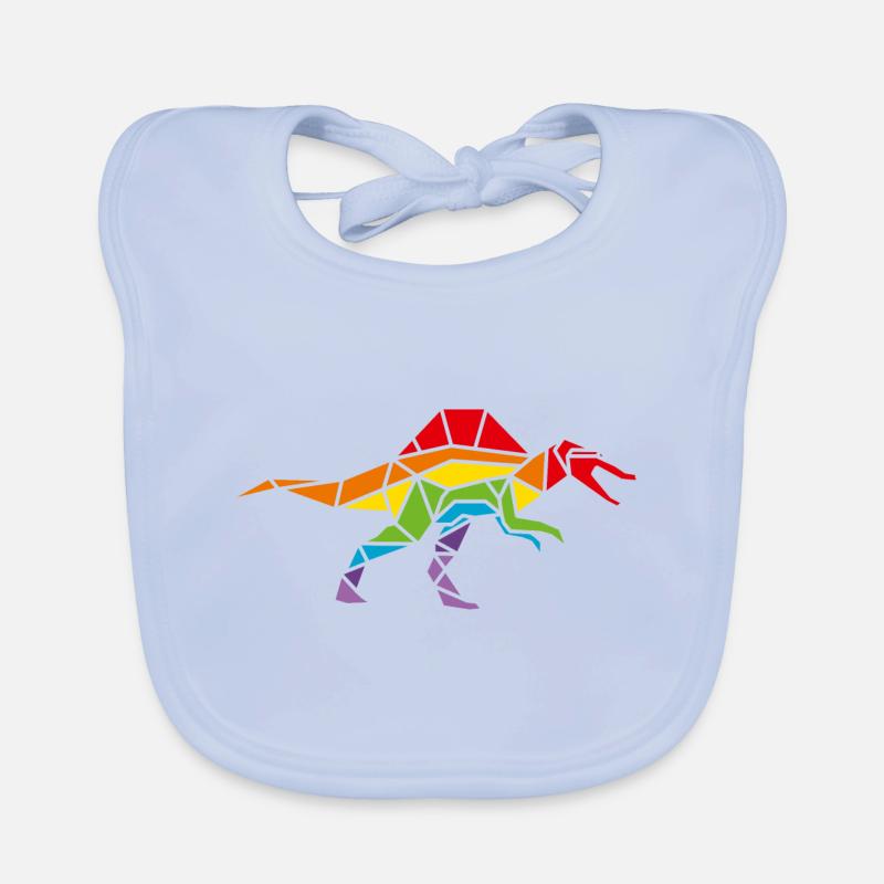 Spinosaurus Regenbogen polygon Baby Bio-Lätzchen