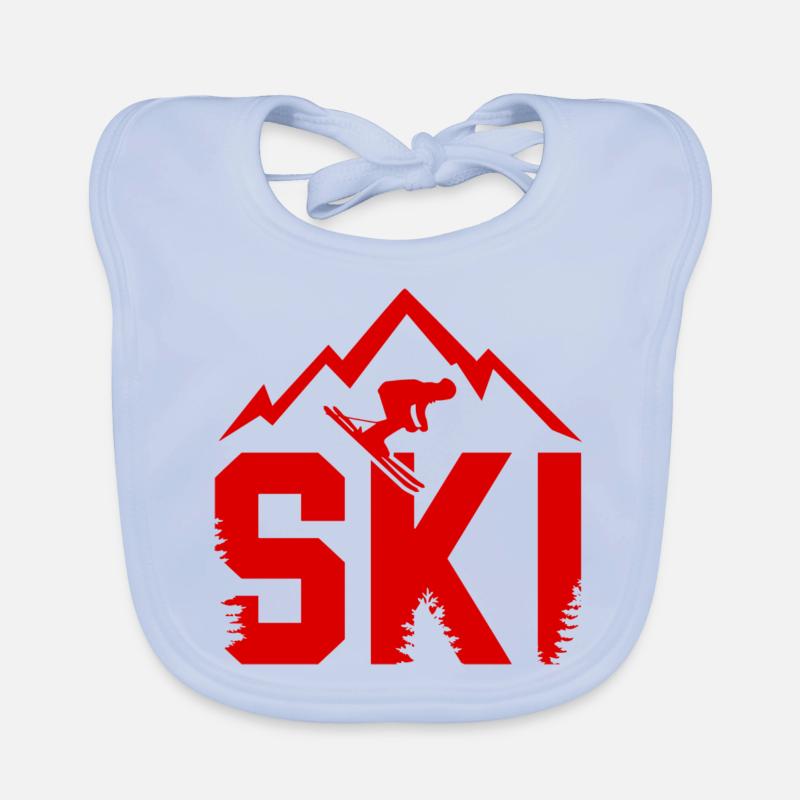 Ski Mountains Organic Baby Bibs