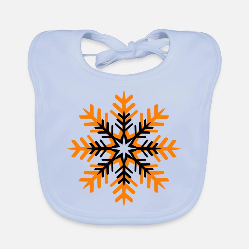 Snowflake Winter Symbol Organic Baby Bibs