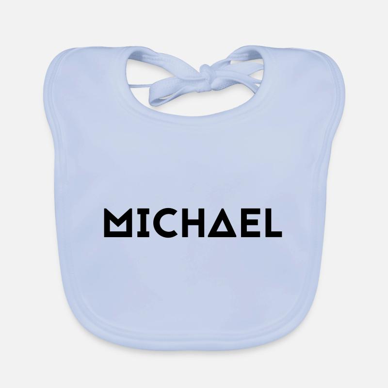 Prénom Michael - Bavoir bio Bébé - bleu ciel