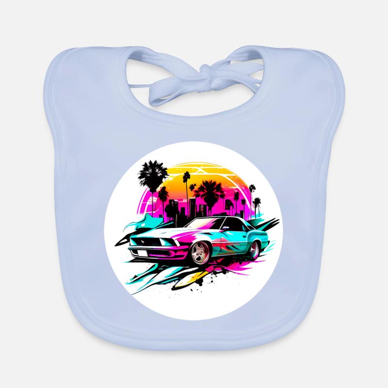 Miami Car 3 Organic Baby Bibs