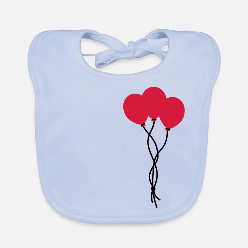Ballons rouges / ballons rouges / ballons rouges - Bavoir bio Bébé - bleu ciel