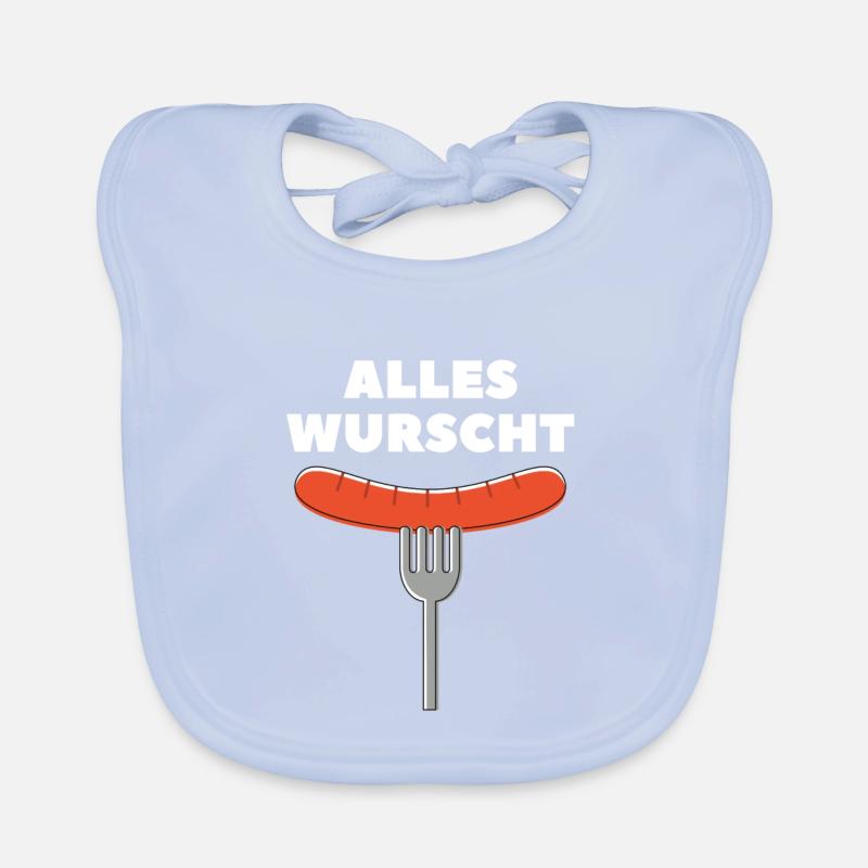 ALLES WURST - Baby Bio-Lätzchen - sky Blue