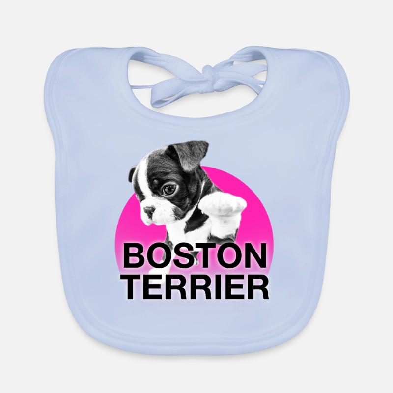 BOSTON TERRIER - Baby Bio-Lätzchen - sky Blue