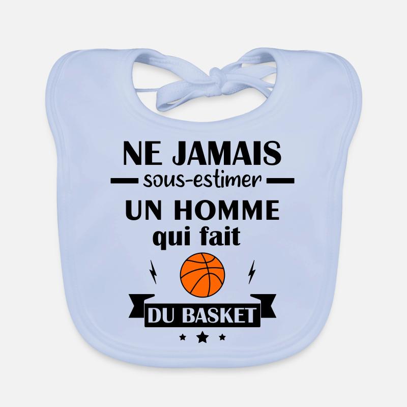 Jamais sous estimer basket;basketball,basketteur Bavoir bio Bébé