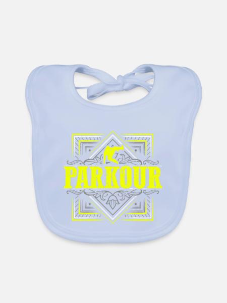 Parkour - Parcour - Baby Bio-Lätzchen - sky Blue