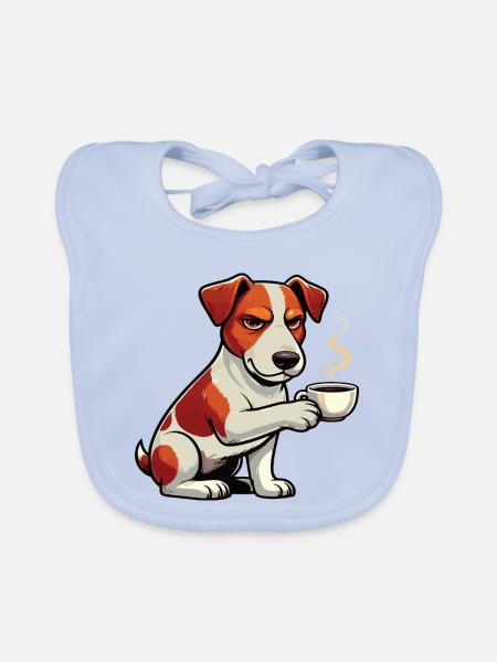 Jack Russel terrier Jack russel Besitzer Jacky - Baby Bio-Lätzchen - sky Blue - Vorne