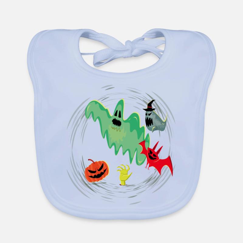 Ghosts Halloween Organic Baby Bibs