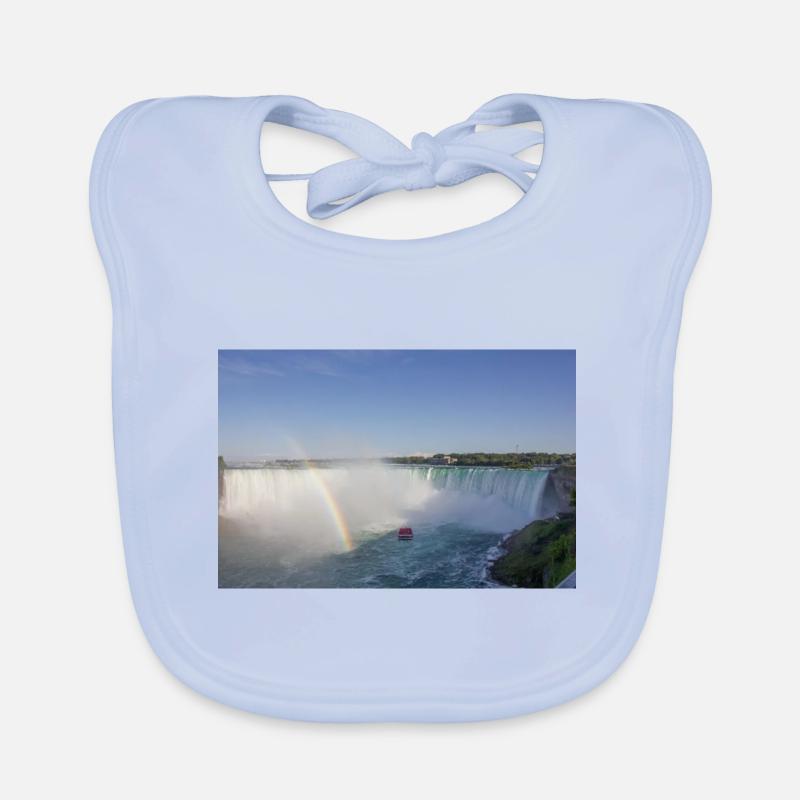 Chute du Niagara - Bavoir bio Bébé - bleu ciel