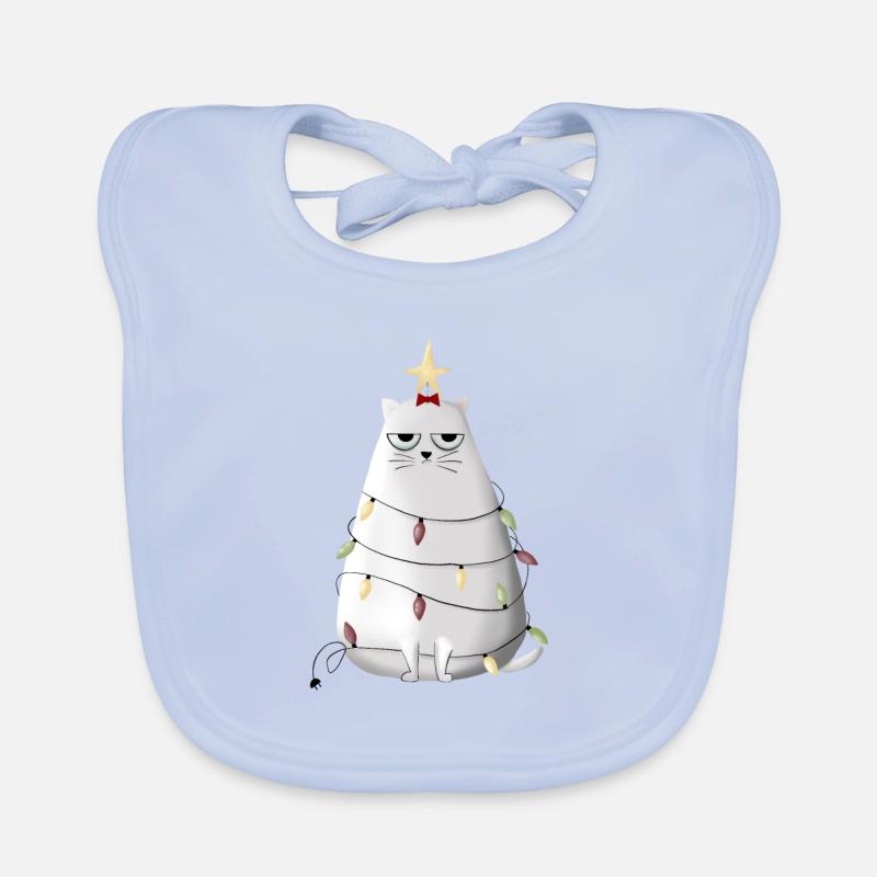 Grumpy christmas cat Baby Bio-Lätzchen