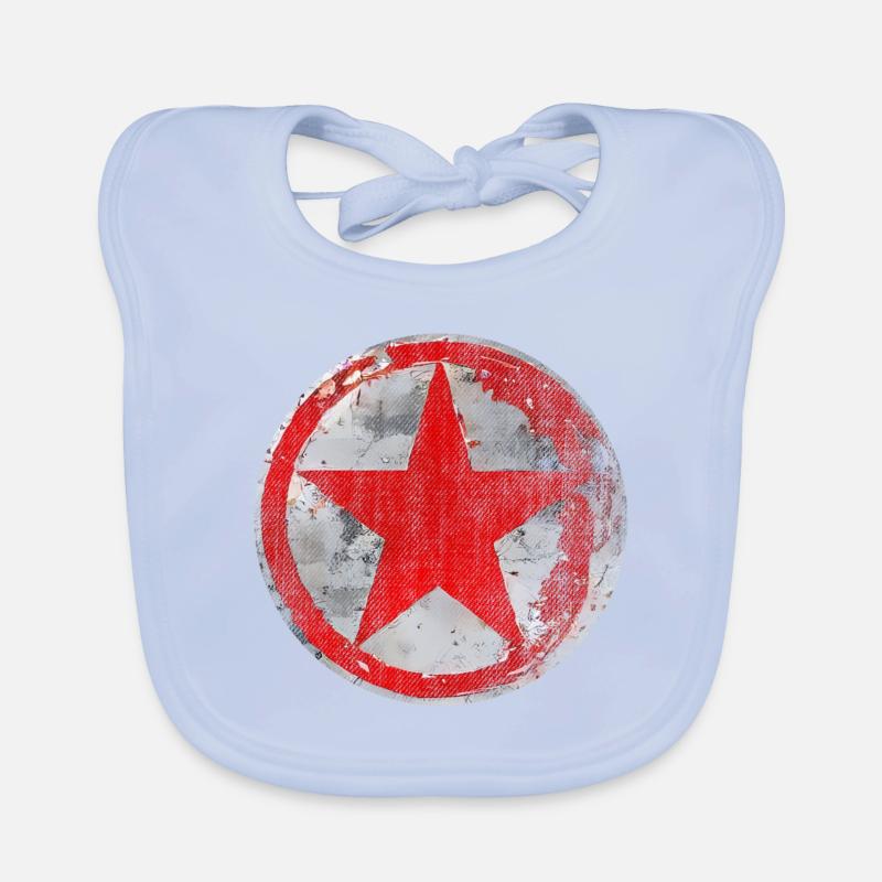 Stern Left vs. Right Red Political Organic Baby Bibs