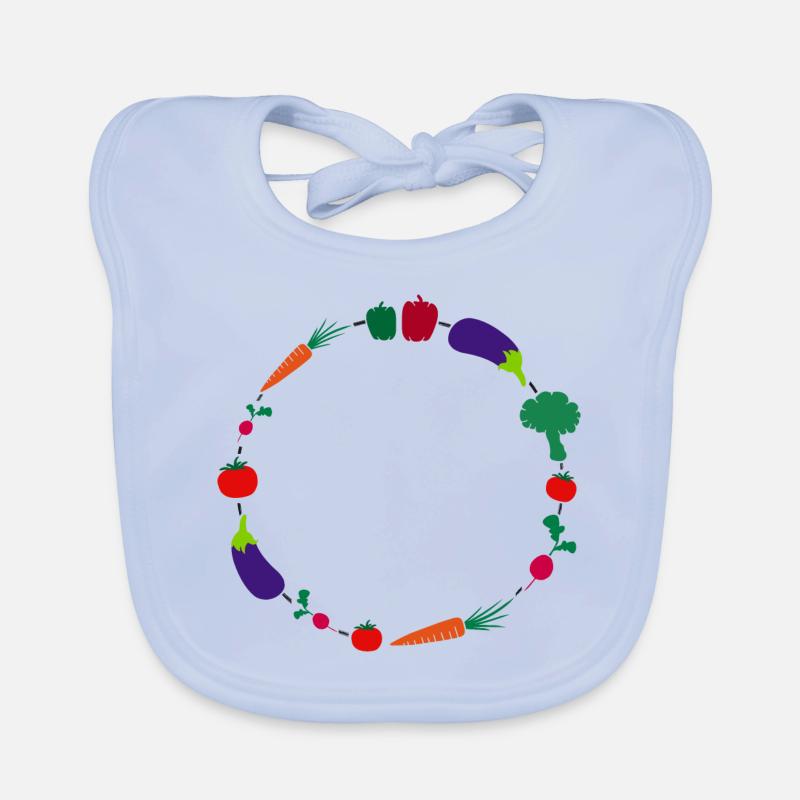 Vegetable wreath circle Organic Baby Bibs