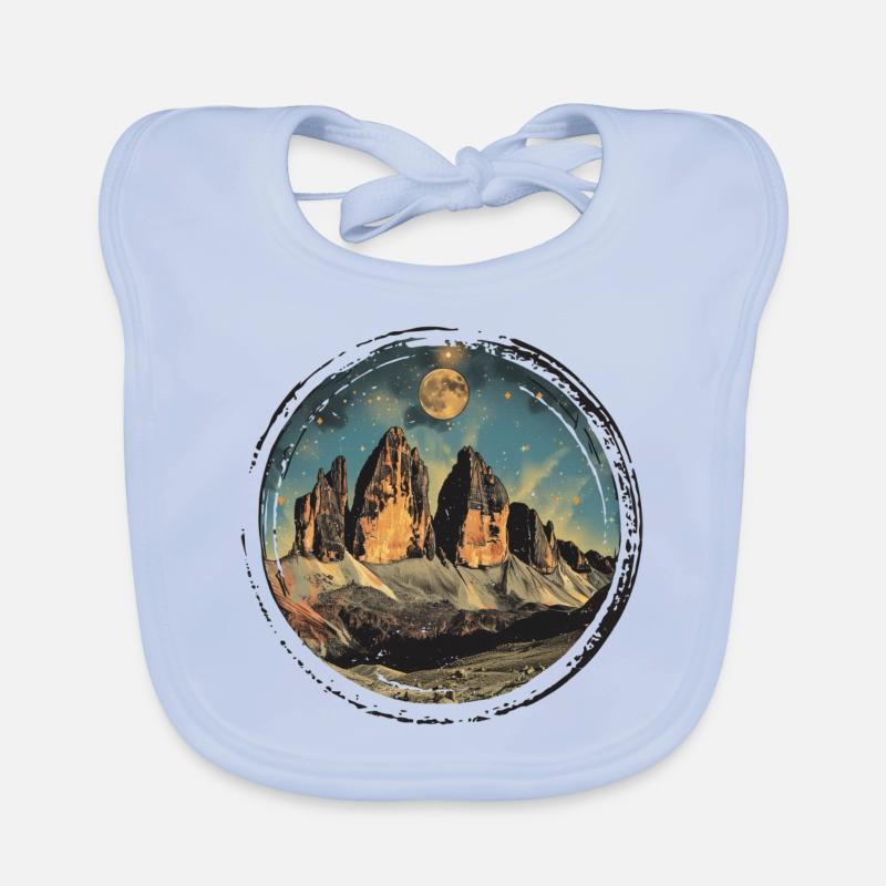 Three Peaks Tre Cime di Lavaredo Dolomites Souvenir Organic Baby Bibs