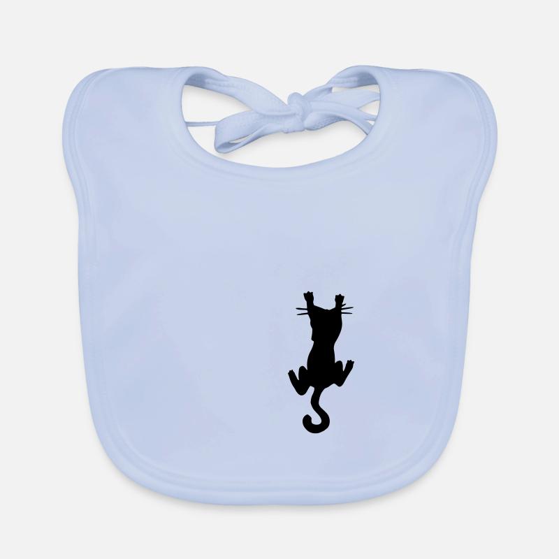 Chat drôle / chat drôle - griffe - amour de chat - Bavoir bio Bébé - bleu ciel