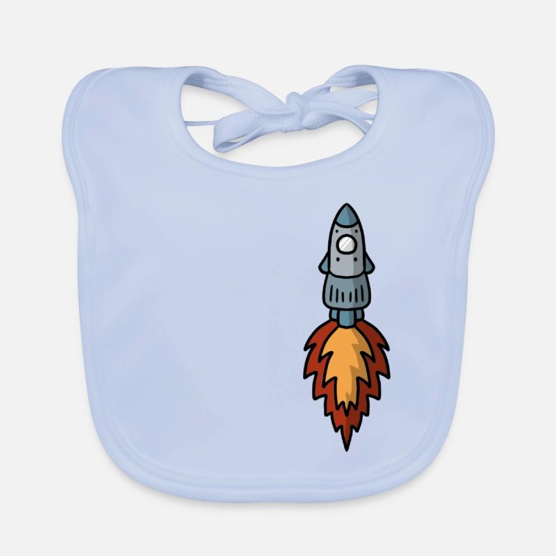 Rocket Rakete Fusée - Espace spatial Bavoir bio Bébé