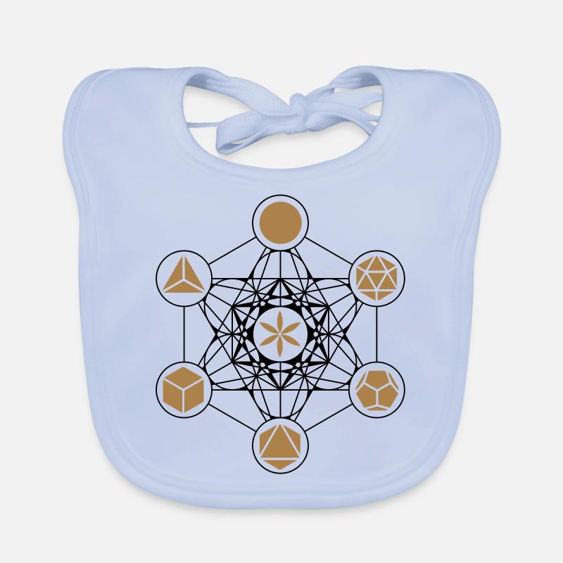 Metatrons Cube, solides platoniques, Fleur de Vie Bavoir bio Bébé