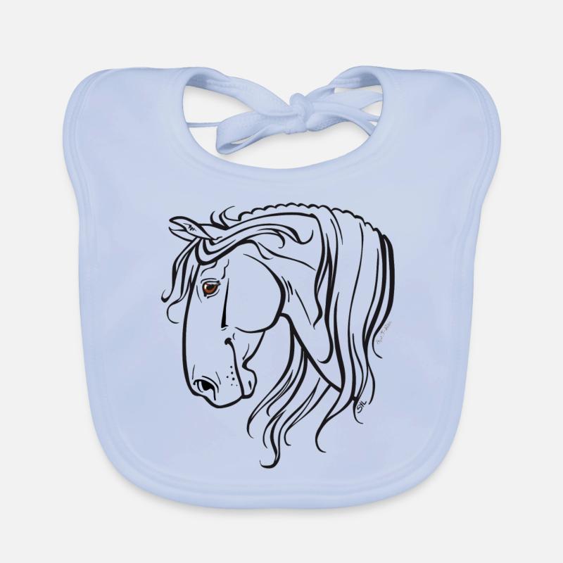 Cheval espagnol (noir) Bavoir bio Bébé